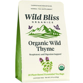 Wild Bliss paquete frontal mostrando 20 bolsitas y sello orgánico
