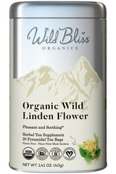 Wild Bliss vista frontal del paquete mostrando origen y 20 bolsitas, conveniencia