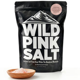 Wild Foods frasco frontal mostrando la sal rosa y el envase informativo