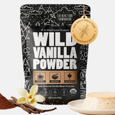 Wild Foods empaquetado frontal de vainilla en polvo, aroma concentrado
