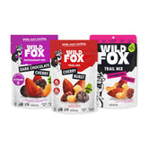 Wild Fox empaque frontal mostrando el pack de 3 bolsas y conveniencia