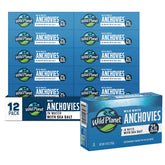 Wild Planet lata frontal con anchoas en agua, práctica y lista para consumir