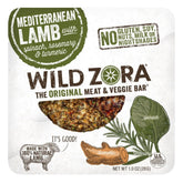 WILD ZORA empaque frontal cordero mediterráneo mostrando formato 8-pack y beneficio portátil