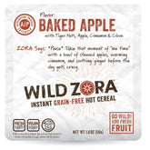 WILD ZORA paquete frontal mostrando diseño y sabor Baked Apple, comodidad instantánea