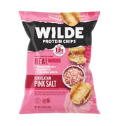 Wilde Chips paquete frontal con sal rosa del Himalaya mostrando diseño y tamaño
