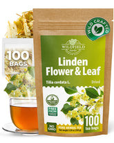 WILDFIELD HERBS empaque frontal mostrando 100 bolsas y beneficios de conveniencia