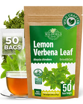 WILDFIELD HERBS frasco frontal mostrando 50 bolsitas y sello hermético