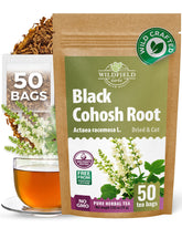 WILDFIELD HERBS caja frontal con 50 bolsas de té, presentación práctica y fresca