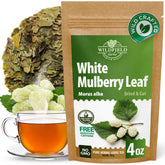 WILDFIELD HERBS empaque frontal mostrando hoja de morera y sello de frescura