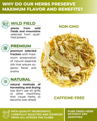 WILDFIELD HERBS taza con infusión de tila, demostrando color y servicio casero