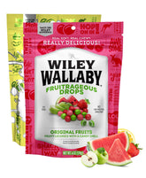 WILEY WALLABY bolsa frontal de 6 oz mostrando colores variados y resellado, atractivo visual