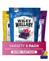 WILEY WALLABY frontal del paquete 10 oz mostrando variedad, práctico para llevar