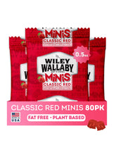 WILEY WALLABY paquete frontal mostrando mini regalices fresa y conveniencia