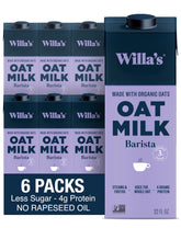 Willa's botella frontal muestra envase y beneficios barista