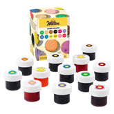Wilton set frontal con los 12 frascos y colores vibrantes útil para repostería
