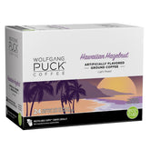 Wolfgang Puck caja frontal Hawaiian Hazelnut mostrando diseño y cantidad 24