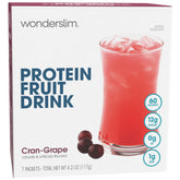 Wonderslim empaque frontal Cran Grape mostrando presentación y beneficios