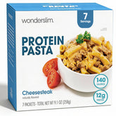 Wonderslim empaque frontal muestra cheesesteak macaroni y conveniencia