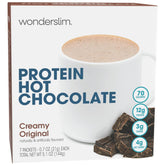 WonderSlim empaque frontal mostrando chocolate y beneficios proteicos