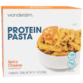 Wonderslim paquete frontal mostrando sabor queso picante y beneficio práctico