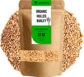 WOODCHA paquete frontal de cebada pelada orgánica, aspecto natural y beneficios nutricionales