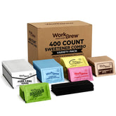 WorkBrew pack frontal mostrando sobres variados y beneficio de selección