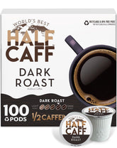 World's Best Half Caff caja frontal mostrando diseño y cantidad, conveniencia inmediata