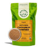 Worldwide Botanicals empaque frontal de canela vietnamita orgánica, aroma preservado