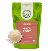 Worldwide Botanicals maca tricolor frente del empaque, presentación clara y orgánica