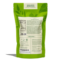 Worldwide Botanicals primer plano de la molienda de ramón, textura ideal para múltiples preparaciones