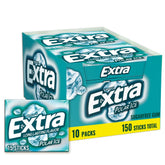WRIGLEY'S EXTRA frontal del paquete mostrando el logo y diseño, frescor inmediato