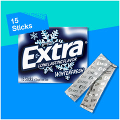 WRIGLEY'S EXTRA primer plano de una pieza, textura y frescura prolongada