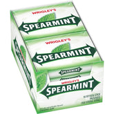 WRIGLEY'S Spearmint frente del empaque mostrando oferta por mayor y marca