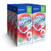 Wyler's Light empaque frontal frambuesa mostrando cantidad y beneficios