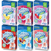 Wyler's Light frente del paquete mostrando seis sabores y conveniencia