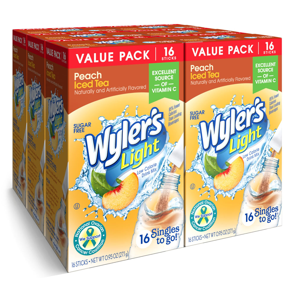 Wyler's Light frente del empaque mostrando 96 sobres y conveniencia inmediata