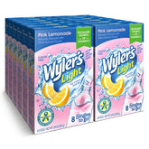 Wyler's Light frente del empaque mostrando sabor Pink Lemonade y conveniencia