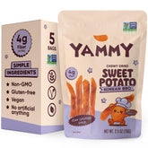 Yammy envase frontal mostrando diseño y 5 paquetes individuales para llevar