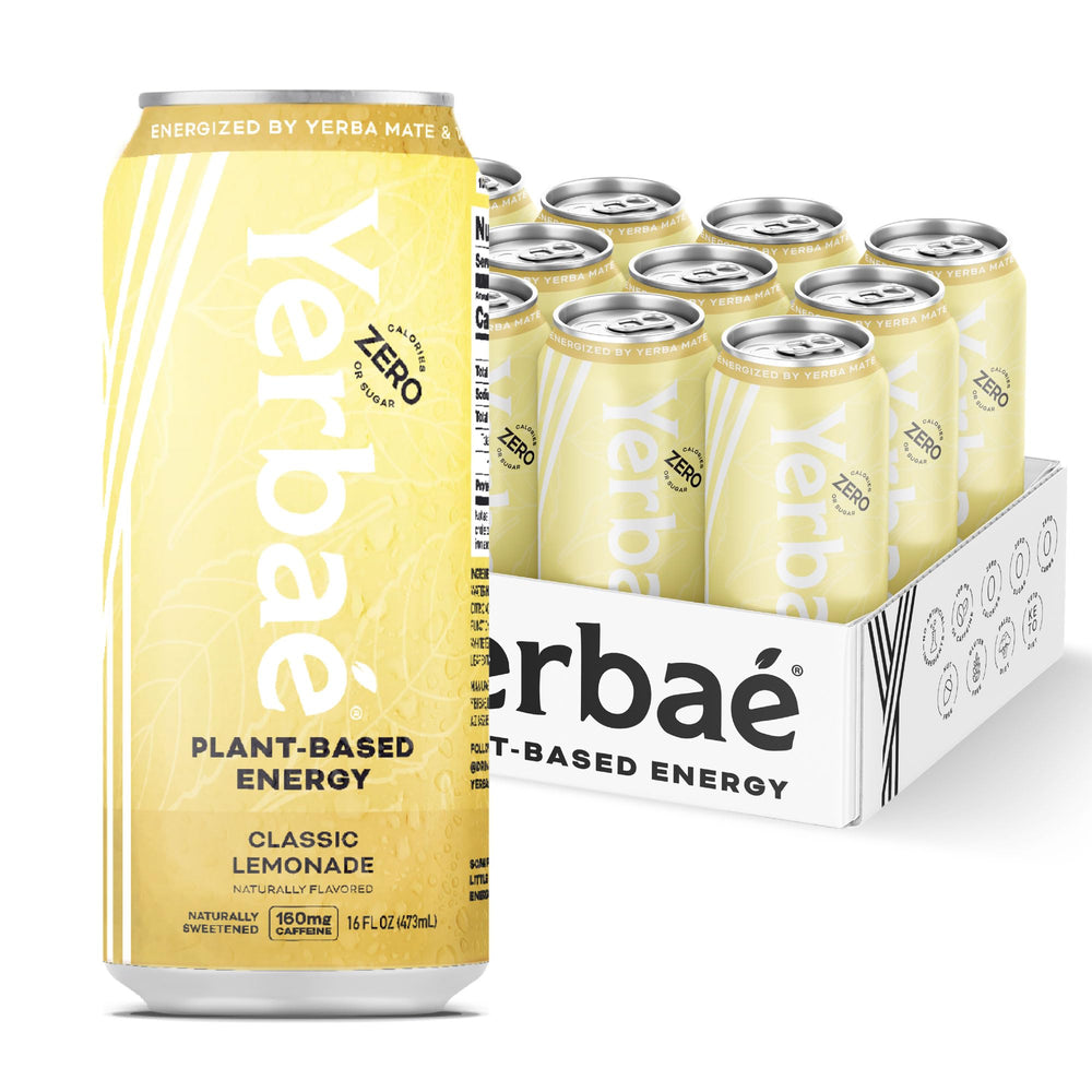 Yerbae lata frontal Classic Lemonade mostrando diseño y beneficio refrescante