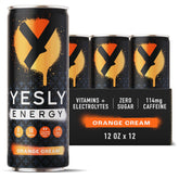 Yesly lata frontal Naranja Crema mostrando el diseño de la etiqueta y sabor