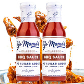 Yo Mama’s Foods vista frontal del pack de 2 mostrando etiquetas y diseño