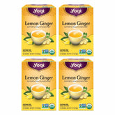 Yogi empaque frontal mostrando limón jengibre y beneficios orgánicos