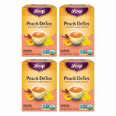 Yogi Peach DeTox frente del paquete mostrando diseño y beneficios