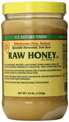YS Eco Bee Farms frasco frontal 3 lb muestra envase y etiqueta clara
