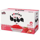 YULU FOODS envase frontal 20pk con perlas de fresa, muestra conveniencia