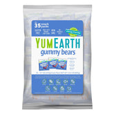 YumEarth frente del pack mostrando 35 paquetes y conveniencia