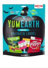 YumEarth bolsa frente mostrando 50 unidades, reparto fácil
