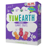 YumEarth paquete frontal de Pascua mostrando la caja y beneficios