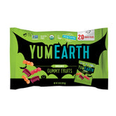 YumEarth paquete frontal mostrando 20 bolsitas listas para repartir
