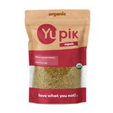 Yupik paquete frontal del freekeh mostrando contenido orgánico y beneficio nutritivo
